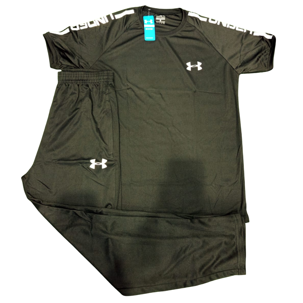 Under Armour Inspired Black Tracksuit – Stretchable Dry-Fit Fabric