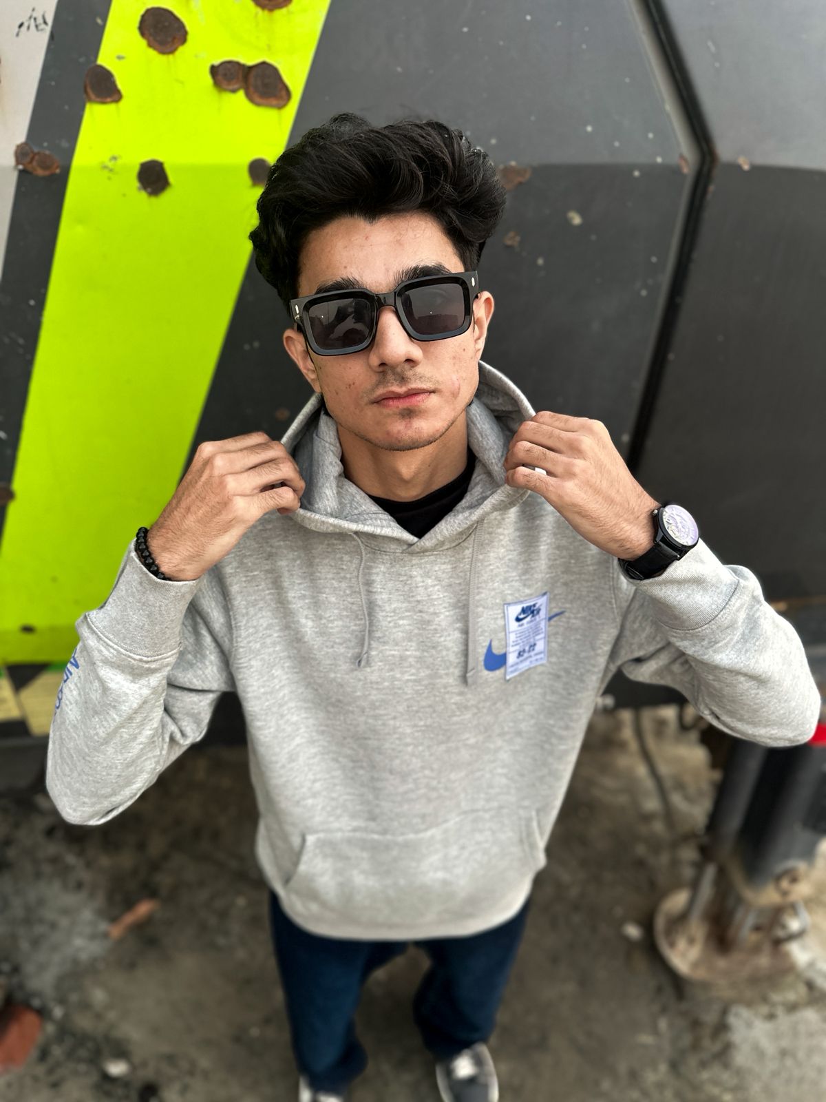 Imported Heavy Fleece Hoodie – Grey | Nike-Inspired Premium Edition